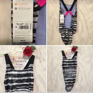 CHAMPION Racer Back Zebra 1 piece Swim Suit FADE RESISTANT Flat Seams 4/6 NWT